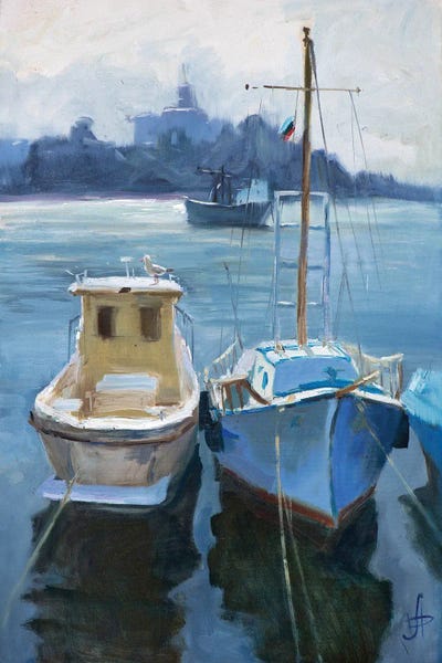 Bulgaria: Boats Of Sozopol Bulgaria by CountessArt