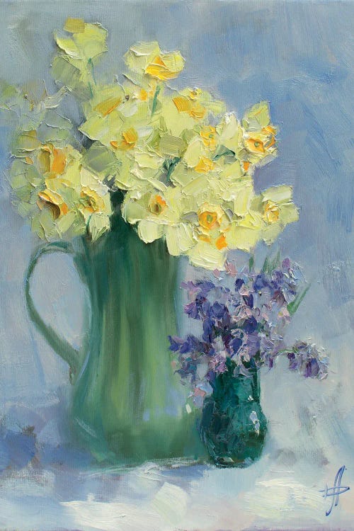 Bouquet Of Daffodils And Hyacinths