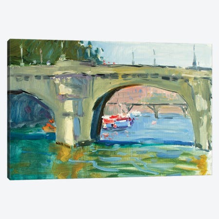 Bridge Paris France Canvas Print #HDV122} by CountessArt Canvas Wall Art