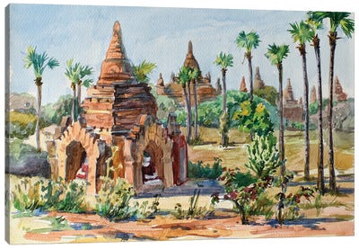Burma Bagan Ancient Pagodas Canvas Art Print - Old Bagan