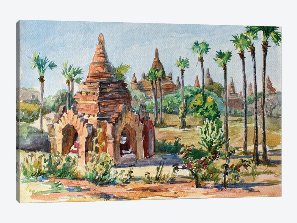 Burma Bagan Ancient Pagodas by CountessArt 1-piece Art Print