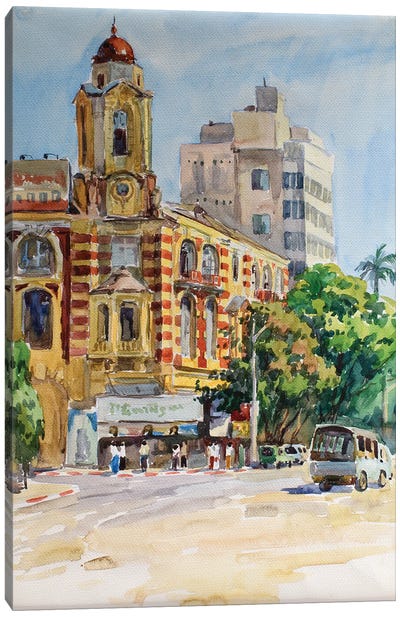Burma Downtown Of Yangon City Canvas Art Print