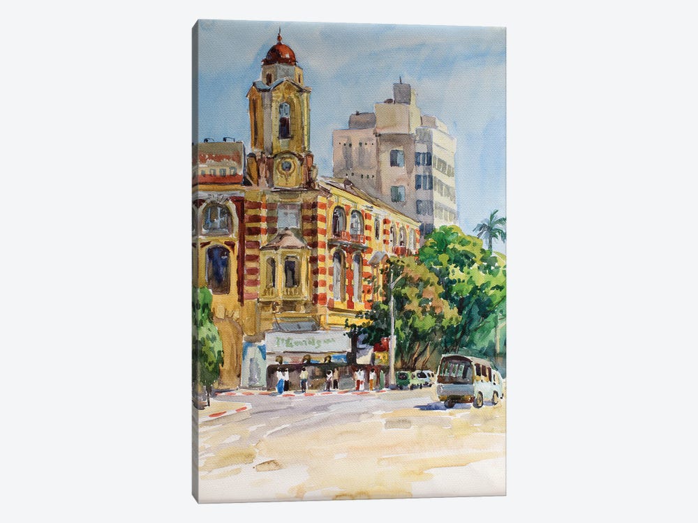 Burma Downtown Of Yangon City by CountessArt 1-piece Canvas Artwork