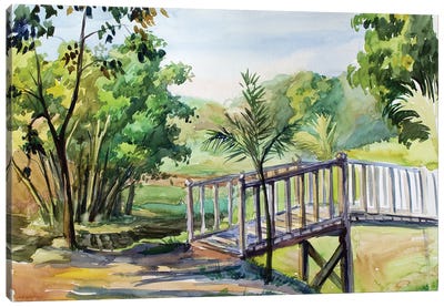 Burma Yangon Bridge Canvas Art Print - CountessArt