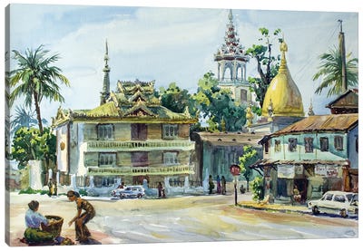 Burma Yangon Square Canvas Art Print
