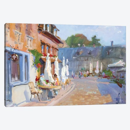Cafe On The Market Place Canvas Print #HDV129} by CountessArt Canvas Art