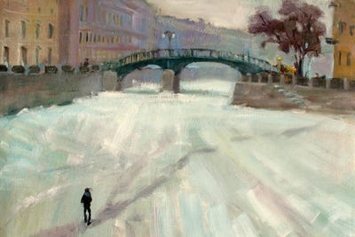 English Bridge Saint Petersburg by CountessArt framed canvas print