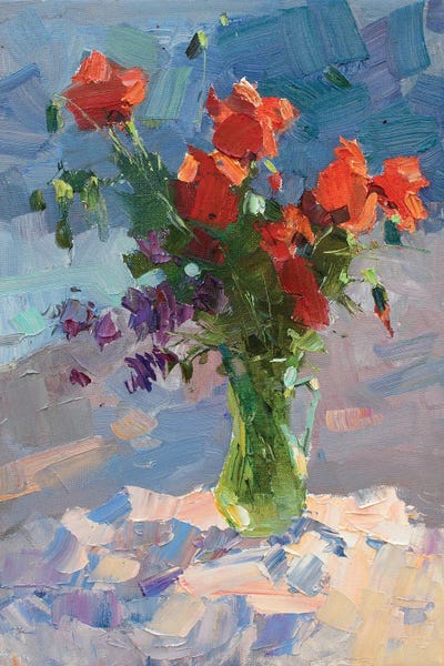 Field Poppies On The Beach by CountessArt canvas print