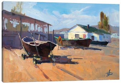 Fishing Boats I Canvas Art Print - CountessArt