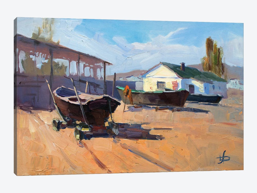 Fishing Boats I by CountessArt 1-piece Canvas Art