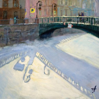 Italian Bridge Saint Petersburg by CountessArt framed canvas print