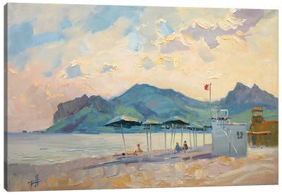 Koktebel Longe Beach Canvas Art Print - CountessArt