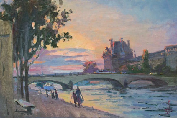 Artistic Travels: La Seine Riverside Luvre France by CountessArt