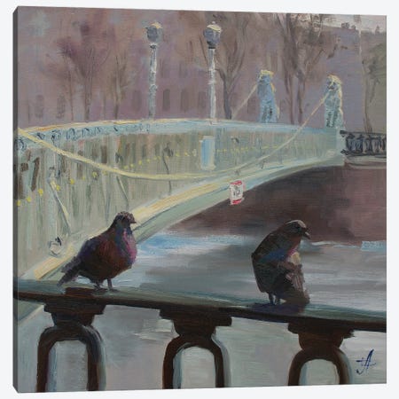 Lions Bridge Saint Petersburg Canvas Print #HDV176} by CountessArt Canvas Artwork