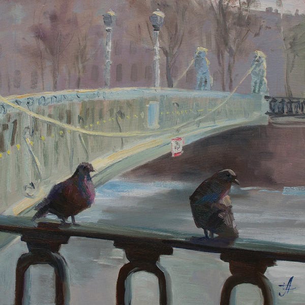 St. Petersburg: Lions Bridge Saint Petersburg by CountessArt