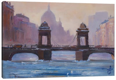 Lomonosov Bridge Saint Petersburg Canvas Art Print