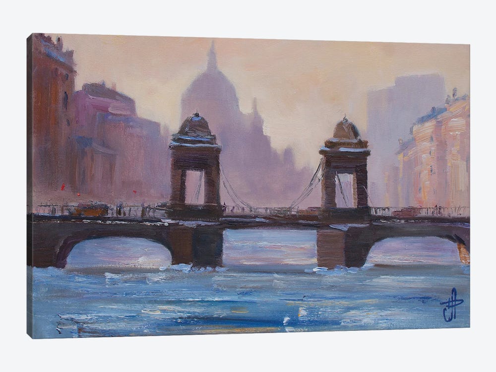 Lomonosov Bridge Saint Petersburg by CountessArt 1-piece Art Print