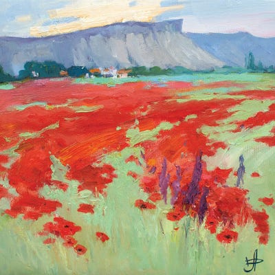 Makovoe Pole by CountessArt canvas print