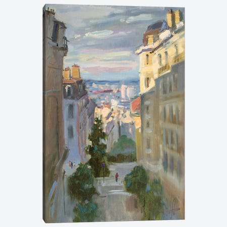 Monmantre Slope Paris France Canvas Print #HDV184} by CountessArt Canvas Print