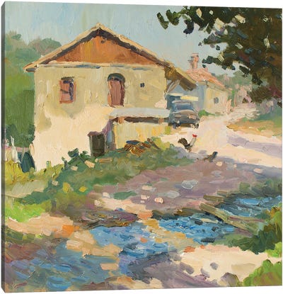 Morning In Village Plotinnoye Canvas Art Print - Artists Like Monet