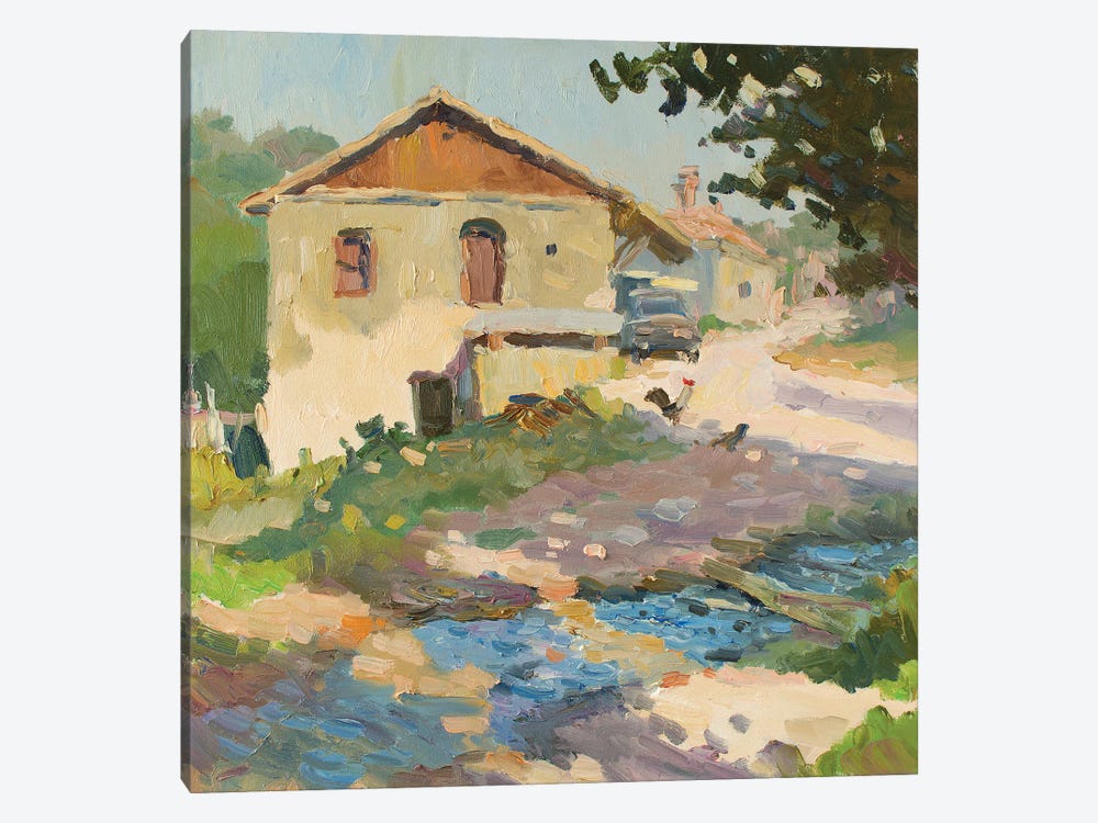Morning In Village Plotinnoye by CountessArt 1-piece Canvas Print