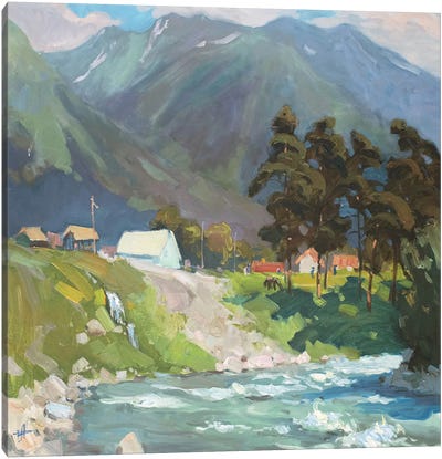 Mountain Stream In Arkhyz Canvas Art Print - CountessArt