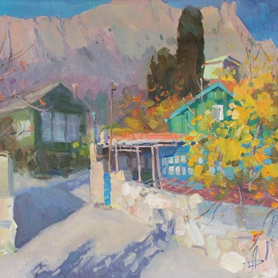 Narrow Street Of Alupka by CountessArt framed wall art