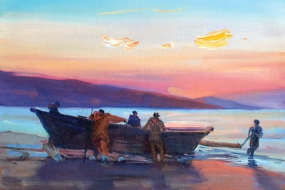 Night Fishing by CountessArt canvas print