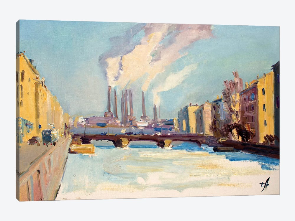 Obukhov Bridge Saint Petersburg by CountessArt 1-piece Canvas Art Print