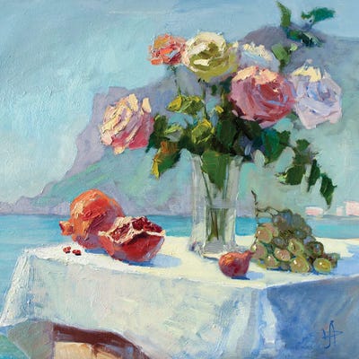 Open Air Contemplation By The Seaside by CountessArt framed wall art