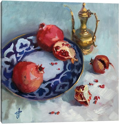 Oriental Motifs Canvas Art Print - Pomegranate Art