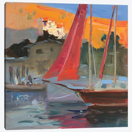 Pink Sails Canvas Print #HDV208} by CountessArt Canvas Art Print