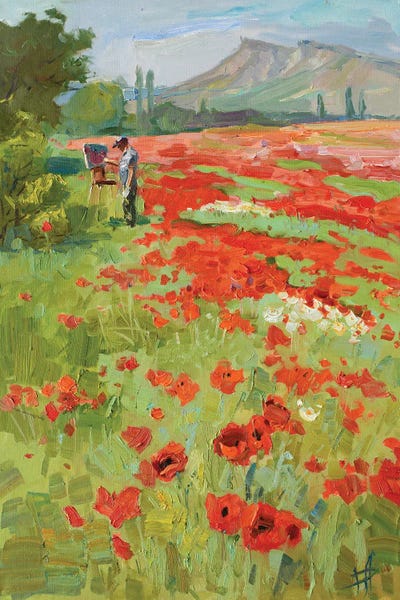 Plein Air Paintings: Pleinair On The Poppy Field by CountessArt