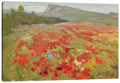 Poppy Field Canvas Art Print - CountessArt