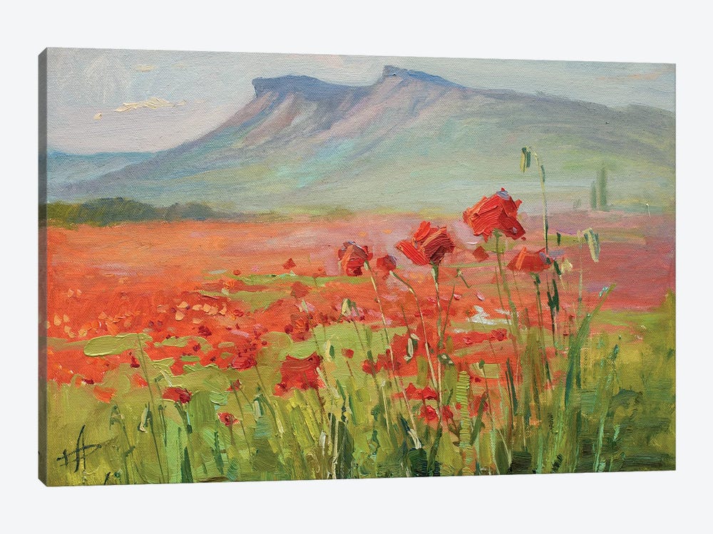 Poppy Field Evening by CountessArt 1-piece Canvas Art Print