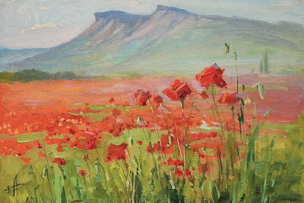 CountessArt: Poppy Field Evening by CountessArt