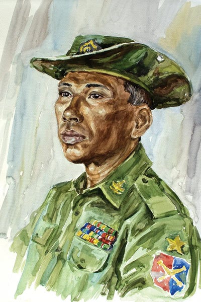 Portrait Of Warrant Officer by CountessArt framed wall art