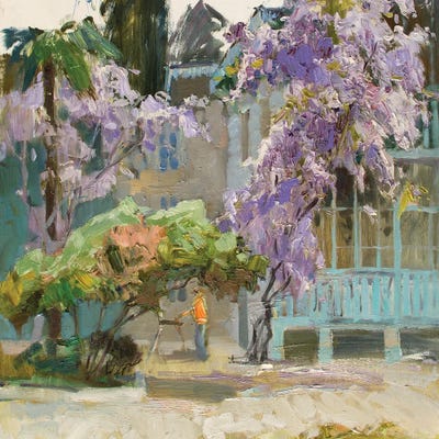 Revel Of Wisteria Square by CountessArt art print