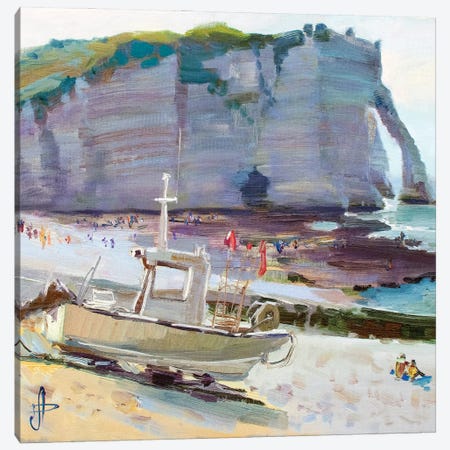 Etretat At Low Tide France Canvas Print #HDV21} by CountessArt Art Print