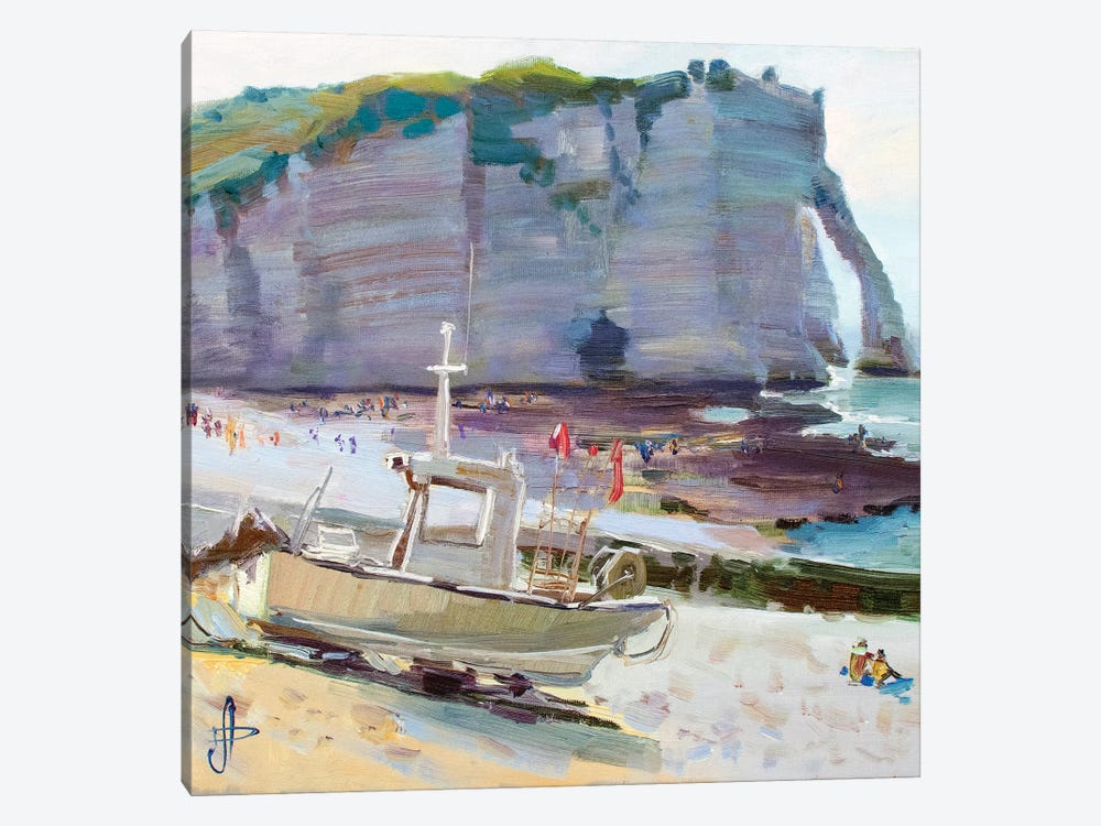 Etretat At Low Tide France by CountessArt 1-piece Canvas Wall Art