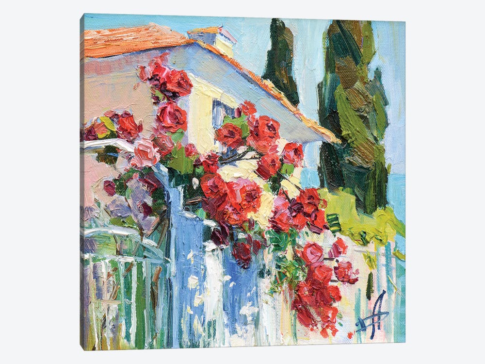 Roses In Koktebel by CountessArt 1-piece Canvas Art Print