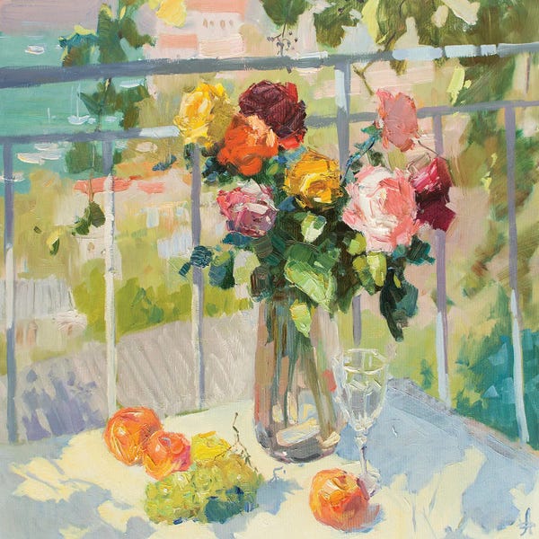 CountessArt: Roses On Terrace II by CountessArt