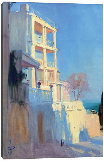 Evening In Winter Yalta Canvas Art Print