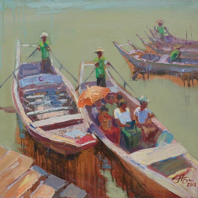 Feryboats by CountessArt framed wall art