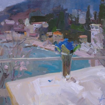 Spring Flowers Gurzuf by CountessArt framed wall art