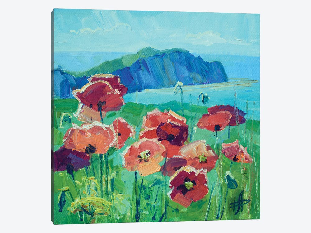 Spring Poppies by CountessArt 1-piece Canvas Art