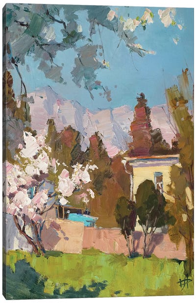 Spring Semeiz At The Foot Of Ai-Petri Mount Canvas Art Print - CountessArt