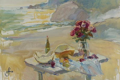 Still Life On The Beach by CountessArt framed wall art