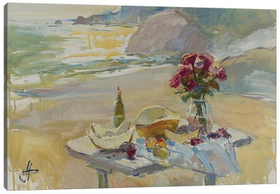 Still Life On The Beach Canvas Art Print - CountessArt