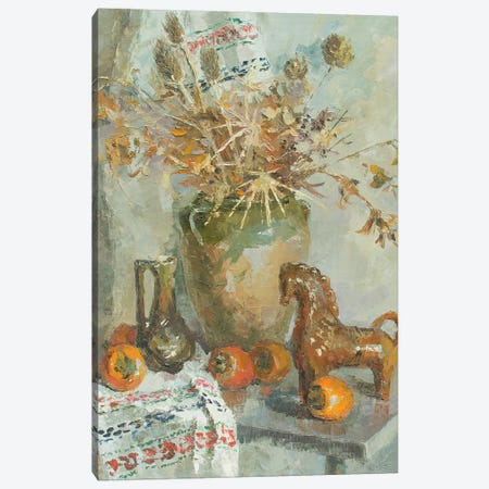 Still Life With Persimmon Canvas Print #HDV264} by CountessArt Canvas Artwork